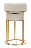 Tavolinetti Alti Wedding Rotondi Set 2 Pz Ø50x90 cm - Ø40x70 cm in Pino e MDF e Metallo      