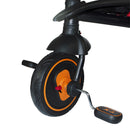Triciclo Passeggino Seggiolino Reversibile Sedile in Pelle Nero
