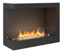 Camino a Bioetanolo da Incasso 60x45 cm Corner 600 Left Sinistro Nero con Vetro