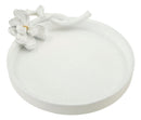 Svuotatasche Magnolia 24x21x6 cm in Resina Bianco      
