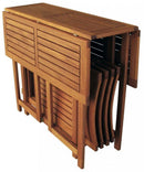 Set Tavolo + 4 Sedie da Giardino Pieghevole in Legno Marrone