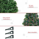 Albero di Natale Artificiale 60 cm 55 Rami con Fibra Ottica Verde 
