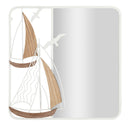 Specchio da Muro Adriatic 60x4,4x60 cm in MDF e Ferro e Specchio Bianco e Marrone      