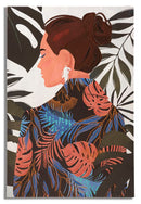 Stampa Dipinta Lady Jungle 2 80x2,8x120 cm in Legno e Tessuto