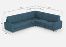 Divano Angolare 6 Posti 286x246x85 cm Sakar in Tessuto Avio