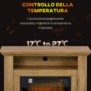 Camino Elettrico da Pavimento 1800W Effetto Fiamma 3D 81,5x30x76,2 cm Marrone 