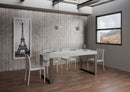 Tavolo Allungabile 120/380x90 cm Tecno Premium Bianco Frassino Gambe Antracite      