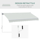 Tenda da Sole a Bracci Regolabile 200x295 cm in Alluminio e Poliestere Crema