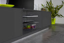 Mobile TV 2 Ante 180x41,4x46 cm Bloom Grigio Antracite Laccato Lucido