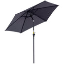 Ombrellone da Giardino Ø2,7x2,35 m Palo Ø38 mm in Alluminio e Tessuto in Poliestere Grigio