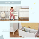 Cassapanca per Bambini 2 in 1 60x30x50 cm in Legno Bianca