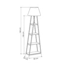 Lampada da terra Pal in legno nero antracite con mensole 50x165