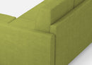Divano 3 Posti con Pouf 198x155x85 cm Karay in Tessuto Verde