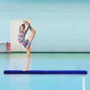Trave da Ginnastica per Allenamento Imbottita in Legno Blu 240x10x6.5 cm 