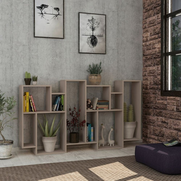 Libreria orizzontale bifacciale 96x25,5x168,5 cm tortora prezzo