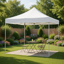 Gazebo Richiudibile Pieghevole 3x3m in Acciaio e PVC Impermeabile Bianco