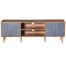 Mobile TV 160x39,5x55 cm con Ante e Mensole Teak e Grigio