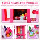 Cucina Giocattolo per Bambini 64x29x87 cm con 33 Accessori Rosa