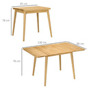Tavolo Allungabile per 4-6 Persone 80x65/130x76 cm in Legno di Quercia