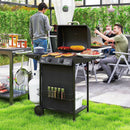 Barbecue a Gas con 3 Bruciatori Indipendenti 108x54x97 cm Coperchio con Termometro Nero   