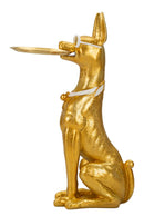 Decorazione Cane Pit Svuotatasche 30x64x91 cm in Resina e Metallo Oro      