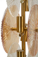 Lampada da Tavolo Osaka 20x18x66 cm in Ferro e Vetro Oro e Marrone e Trasparente      