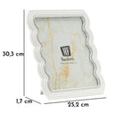 Cornice Curty 25,2x1,7x30,3 cm in Resina e Vetro Bianco e Argento      