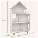 Libreria per Bambini 65x25x108,5 cm in MDF e Legno di Pino Bianco