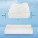 Cuscino Cervicale Memory Foam a Doppia Altezza 60x40x10-12 cm con Copertura Rimovibile e Lavabile Bianco Crema  