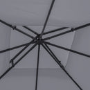 Tetto di Ricambio per Gazebo 3x3m a 2 Livelli e Resistente ai Raggi UV   Grigio Scuro