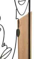Pannello da Muro Faces Ferro e Wood 63x2x90 cm in Ferro e MDF Nero e Marrone      