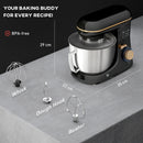 Impastatrice Planetaria da 4.5L a 6 Velocità 35x22x29 cm Ciotola in Acciaio Inox Nero   
