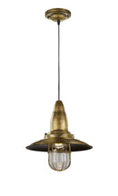 Lampada a Sospensione da Interno  E27 in Metallo Ottone Invecchiato