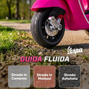 Moto Elettrica per Bambini 107x47x73 cm Licenza Vespa con Rotelle Fanale e Musica in PP e Metallo Rosa      