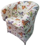 Poltrona Imbottita 65x65x75 cm in Tessuto Renier Farfalle