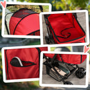 Passeggino per Cani Piccoli Pieghevole Maniglione Reversibile 76,5x52x95cm Rosso