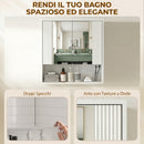 Armadietto da Bagno Parete 60x16x60 cm Mobiletto Ante Soft-Close e Ripiano Regolabile in MDF Bianco      