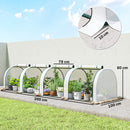Serra a Tunnel 395x100x80 cm con 4 Porte in Acciaio e Plastica Impermeabile Anti UV Bianco      