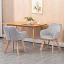 Set 2 Sedie Imbottite 54x57x80 cm in Velluto e Legno Grigio
