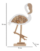 Decorazione Flamingo Nature 31x9x56 cm in Tanoak e Compensato      