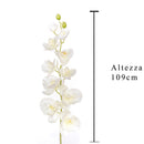Set 2 Phalaenopsis Artificiale con 10 Fiori Altezza 109 cm 