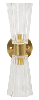 Lampada da Muro Praga 11x16x40 cm in Ferro e Vetro Oro e Trasparente      