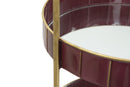 Svuota Tasche Double Glam 36,5x34,5x56,5 cm in Ferro e Specchio Bordeaux e Oro