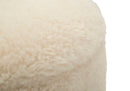 Puff con Contenitore Saint-moritz Crema Set 2 Pz Ø40x47 cm - Ø32x38 cm in MDF e Spugna e Poliestere Crema      