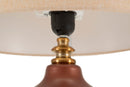 Lampada da Tavolo Rosenthal Ø35,5x65 cm in Vetro e Ferro e Tessuto Marrone e Oro      