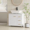 Mobile Sottolavabo con Intaglio a U 70x30x65 cm con Chiusura Ammortizzata in MDF Bianco  