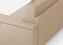 Divano 3 Posti 208x85x85 cm Marrak in Tessuto Beige
