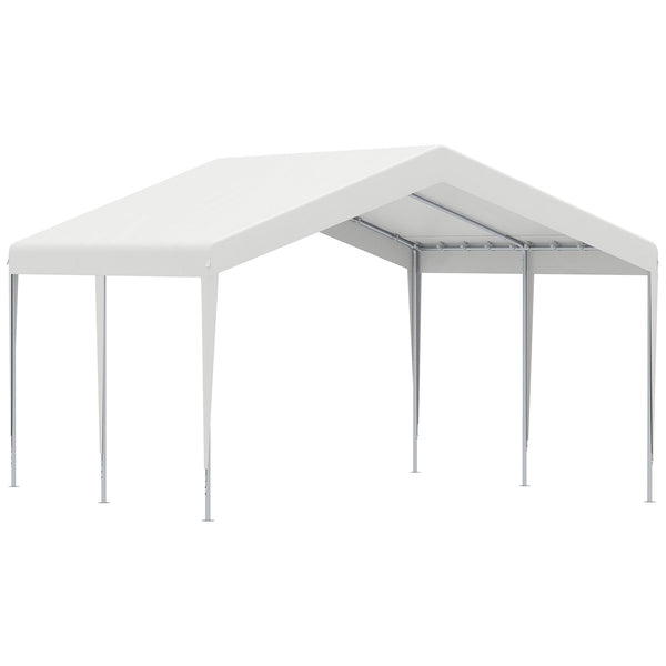 online Gazebo da Giardino Garage Portatile 4x4x2,85m in tessuto PE Bianco