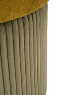 Puff con Contenitore Aspen Verde Set 2 Pz Ø42x44 cm - Ø35x37 cm in MDF e Spugna e Poliestere Verde      