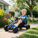Go Kart a Pedali per Bambini 3-6 Anni 50 kg Portata con Portabicchieri e Ruote in EVA Antiscivolo Blu      